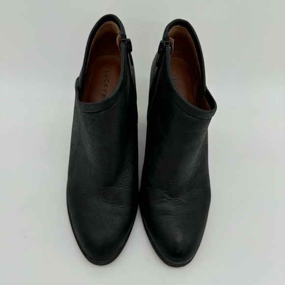 Lucky Brand Salza Black Leather Ankle Bootie Size 8 - Picture 4 of 14